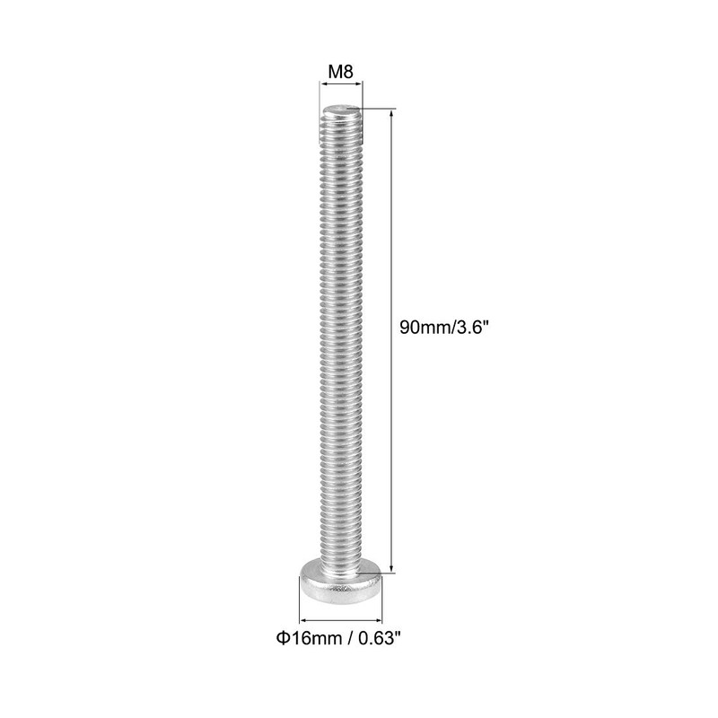 sourcing map M8x90mm Machine Screws Pan Phillips Cross Head Screw