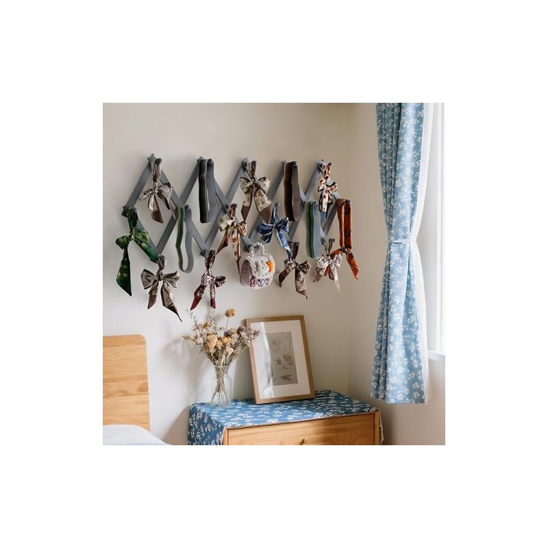 SKOLOO Accordion Wall Hanger with 16 Hooks, Modern Expandable Coat