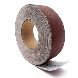 Rollo de papel de lija de grano 180, papel de lija abrasivo continuo de 2 pulgadas x 78.7 pies, listo para cortar, rollo de tela esmeril para lijadora de tambor, carpintería automotriz, lijado de