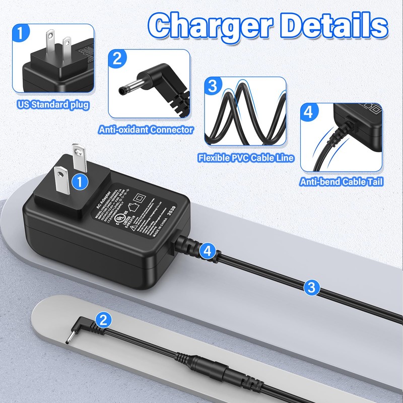 12V Laptop Charger Replacement Compatible with BMAX MaxBook Computer
