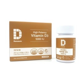 Danaeum High Potency Vitamin D3 5000iu Orange Chewable 280mg x 180 capsules (90 capsules x 2) 6 months supply / 다나음 하이포텐시비타민D3 5000iu 오렌지맛츄어블 280mg x 180캡슐(90캡슐X2개)6개월분