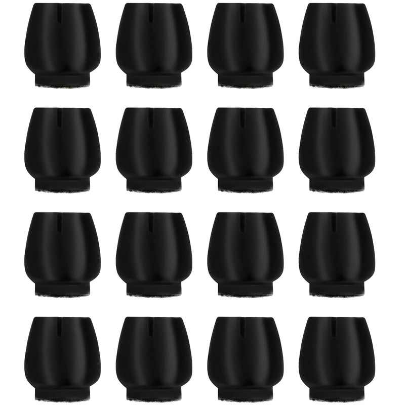 Chair Leg Caps Black Round 16 Pieces 12-16 mm Floor