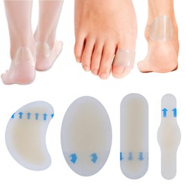 CUHZA Pack of 20 Blister Plasters Set, Foot Sole, Gel Plasters, Blister Plasters, Toe Plasters Against Blisters on the Heel (4 Sizes)