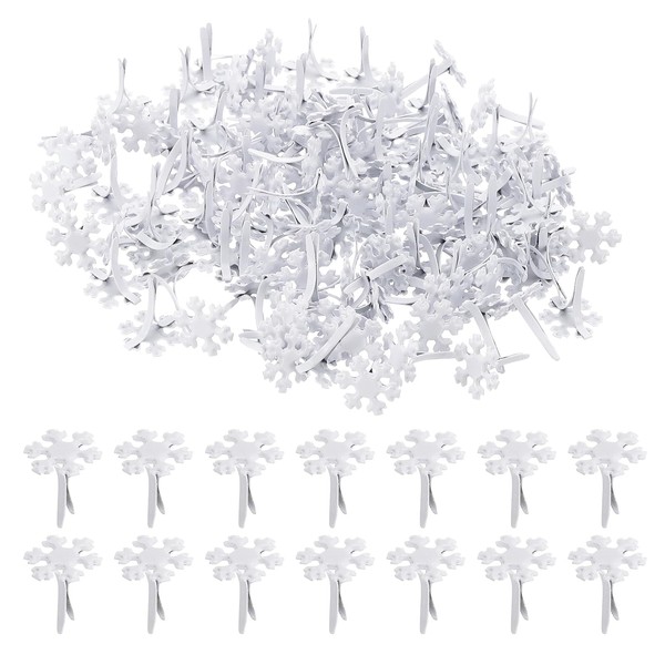 PATIKIL Brads Paper Fasteners, 200 Pcs Mini Metal Snowflake Pastel