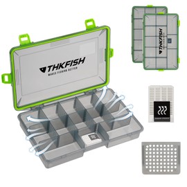 THKFISH Waterproof Fishing Case, 2 Pieces 3600 Fishing Box, Transparent Tackle Box, Fishing Boxes with Removable Dividers, Fishing Bait Box, Fishing Box, Wobbler Box