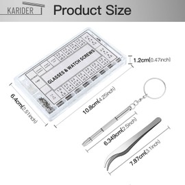 1000Pcs Eye Glasses Repair Kit, Eyeglass Repair Kit, Sunglass Screws Replacement Sunglass Repair Kit with Screws Mini Screwdriver Eyeglass Sunglass Repair Tool Watch Clock