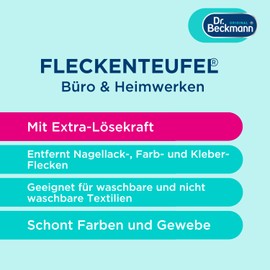 Dr. Beckmann Dr. Beckmann Fleckenteufel Büro & Heimwerken | Spezialfleckentferner gegen Kleber-, Farb- und Kaugummiflecken | 50 ml (1er Pack)