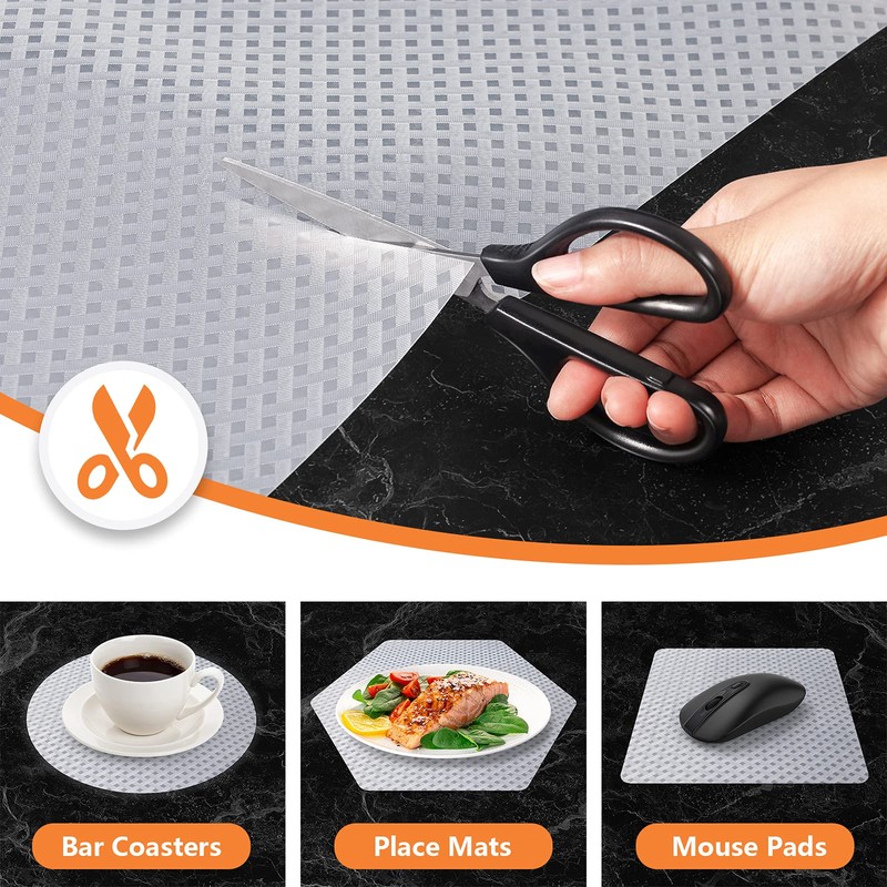 Shelf Liners for Kitchen Cabinets, Waterproof Kitchen Cupboard Liner, Refrigerator