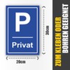 Privatparkplatz Sign, 20 x 30 cm, 3 mm Thick Hard