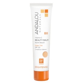 Andalou Naturals Vitamin C BB Beauty Balm Sheer Tint SPF 30 - 2-in-1 BB Cream & Mineral Sunscreen for Face - With Non-Nano Zinc Oxide Skin Protection - 2 fl oz