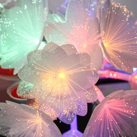 TIANSHENG Colorful Flower Fibre Optic Fairy Lights,20LED Starburst Firework String Lights,14 FT Waterproof Fairy Lights Battery Operated for Indoor Outdoor Wedding, Christmas,Garden,Party Decoration