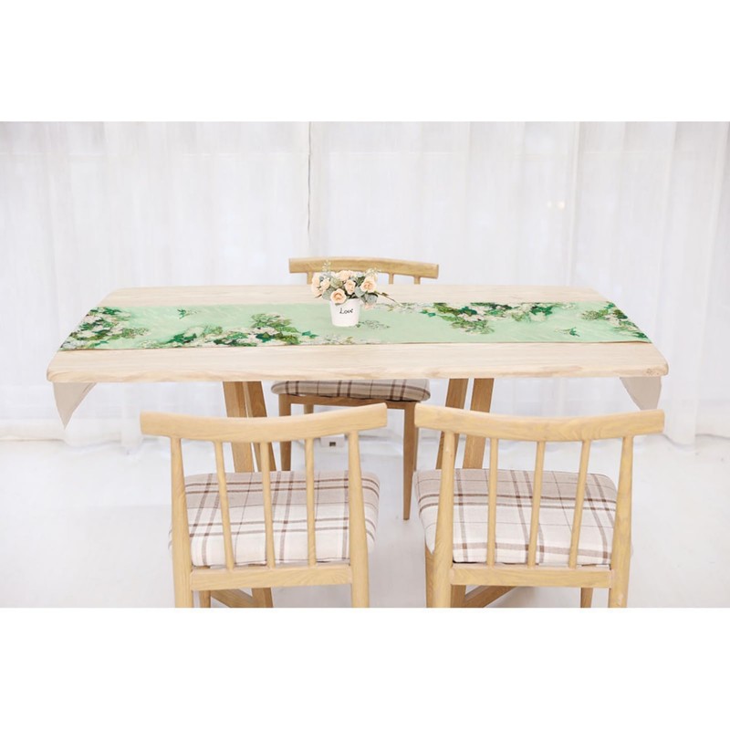 LOZULO Modern Spring Van Gogh Rose Table Runner, Summer Seasonal