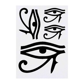 4 x 'Eye of Ra' Temporary Tattoos - Water Resistant, Skin-Safe, Non-Toxic Transfers, Mixed Sizes (TO00082118)