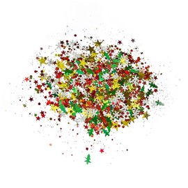 CAXUSD Christmas Sequins Glitter Powder 2 Packs of 20g for Christmas Decorations Random Style