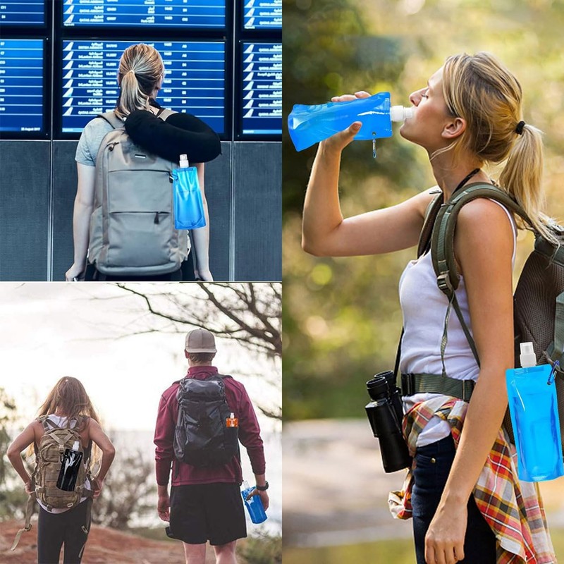 YeahBoom Pack of 3 500 ml Foldable Water Bottles, Foldable