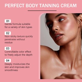 Perfect Body Tanning Cream, Tanning Accelerator, Tanning Lotion Self Tanner With Coconut Oil & Carotene, Hydrating Sunbed Cream For Deep Results, Nourishing Lightweight and Non-Greasy