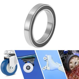 ACROPIX 6806-2RS Deep Groove Ball Bearings Lubricated Bearings Double Rubber Seal 30x42x7mm Black Silver Tone - Pack of 2