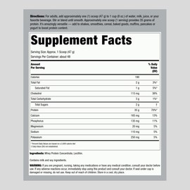 Fitness Labs Whey Protein Powder Unflavored | 5 lbs | 80 oz | Easy Mix Ultimate Supplement | Non-GMO, Gluten Free