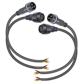 Waterproof Connectors 2 Wire,20AWG Male Female Plug LED Connector with 2Pin Waterproof Connectors,IP68 20CM Extension Cable for Car, Truck, Boat,LED Strip Lights,(5Pairs)