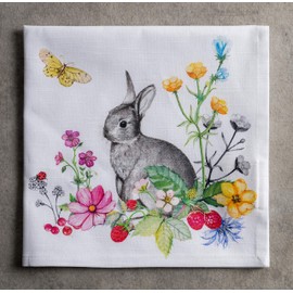 Maison d' Hermine Napkins 100% Cotton Decorative Easter Napkin Washable Cloth Napkins for Home, Wedding, Restaurant, Buffet Party & Camping, Printemps - Spring/Summer (20”x20”)