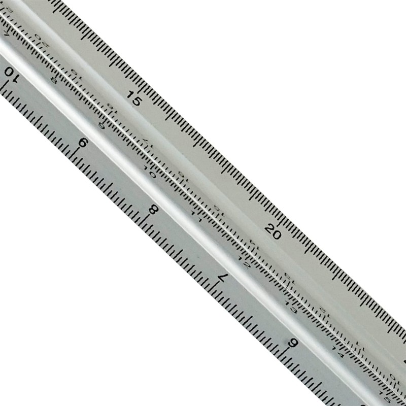 Dapetz ® Triangular Aluminium Tri Scale 300mm Metal Ruler Architects