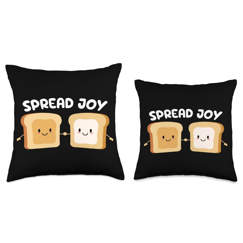 Spread Joy Peanut Butter And Marshmallow Funny Fluffernutter Throw Pillow