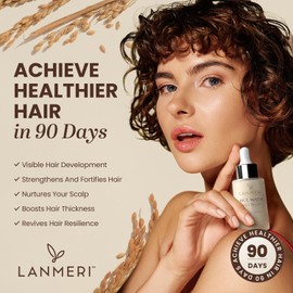 Rice Water Hair Care Serum: Veganic Natural Hair Oil Infused With Caffeine, Keratin, Biotin - Reduces Breakage for Stronger - Looking Hair - Soothes Scalp Discomfort Helps Scalp Feel Calmer for Men Women