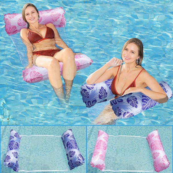 Pack of 2 Water Hammock with Net, 4-in-1 Air Mattress