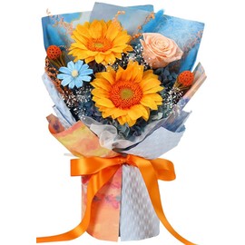 Jtoder Forever Flowers for Delivery, Preserved Sunflower Bouquets, Long Lasting Roses, Eternal Flower Bouquet with Gifts Box for Mother Wife Girlfriend on Festivals Birthday Anniversary (Blue)