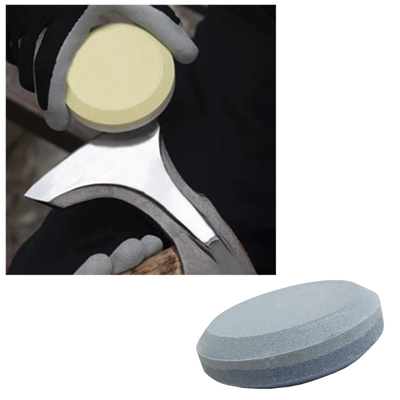 Pair of Sharpening Stone Whetstone Hatchet Sharpener Puck Dual Grit
