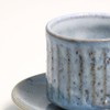 信楽焼 in to the Blue 萩 Carved Coffee Bowl Dish