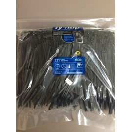 Thomas & Betts TY25MX Cable Tie 50lb 7" Ultraviolet Resistant Black Nylon with Stainless Steel Locking Device Bulk Pack (1000 Pack)
