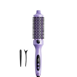 wavytalk Wavytalk Thermal Brush, Blowout Boost 1.5 inch Heated Round Brush for Blowout Look, Negative Ion Technology, Ceramic Tourmaline, 5 Temperature Settings, Dual Voltage, Purple, Less Damage