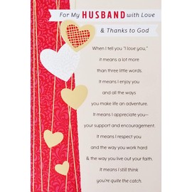 Greeting Card For My Husband With Love and Thanks To God - Religious Happy Valentine's Day