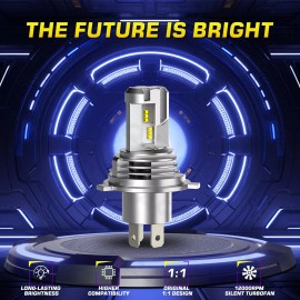 AuureLamp H4 LED Headlight Bulbs Lights for Suzuki GSXR 600 750 1997-2002 2003 6000K White