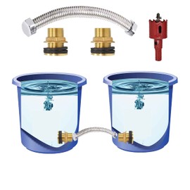 Hose Bulkhead Fitting Rain Barrel Water Tank Connector Fittings Bulk Head Connection Rain Barrel Kit Double Sided Hose Connector with Hole Opener (3/4" Male+pipe+hole saw)