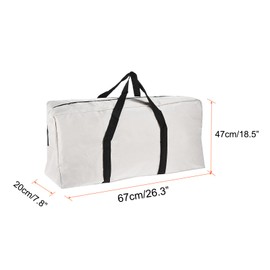 PATIKIL 26" Camp Chair Replacement Bag, Oversize Storage Duffle Bag Waterproof Moving Bag with Zipper Foldable Canvas Tote Bag for Travel Camping, White (26x18.5x7.8")
