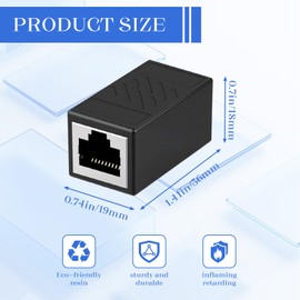 yimeizhiguang RJ45 Coupler,F-F Ethernet Extension Adapter for Cat7/Cat6/Cat5e /Cat5 Cables - 10Gbps High-Speed Secure Locking Connector,Plug & Play LAN Network Joiner (4 Pack) with Thunder Protection