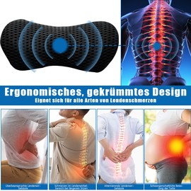 agctrler Lumbar Cushion Back, Ergonomic Memory Foam Lumbar Cushion, Back Cushion Car with Adjustable Strap, Lumbar Support Cushion for Car Seats and Office Chairs (Black)