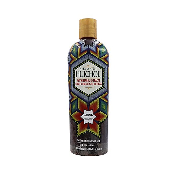 Shampoo del Indio Huichol, Cleansing and Strengthening Shampoo, Organic Ingredients, 14 FL Oz, Bottle.