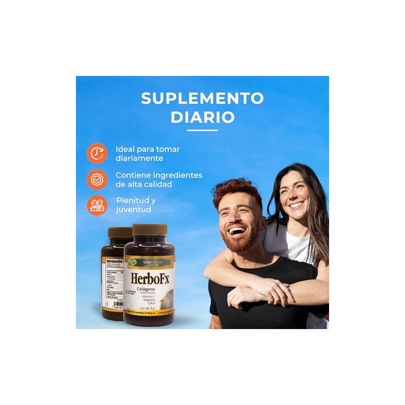 Suplementos Alimenticios Herbo Colágeno Hidrolizado Vitamina Magnesio Calcio Skin Care