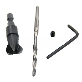 Countersink Drill Bit Set, 5 Pcs #5#6#8#10#12 Tapered Drill Bit with 1/4" Hex Shank Quick Change and Hex Wrench - Woodworking Countersink Drill Bits for Woodworking, Pilot Screw Hole Set