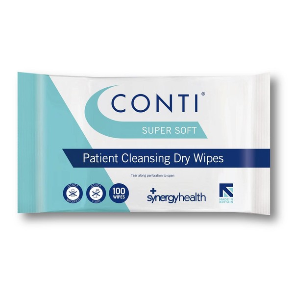 Synergy Conti Supersoft Large Dry Patient Cleansing Wipes (8 Packs of 100)