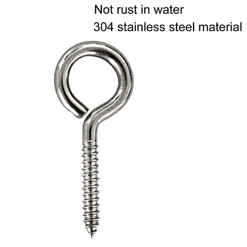 IDEALSV Screw Eyes (304) Stainless Steel 2 Inch Screw Hooks