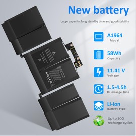 A1989 A1964 A2251 Laptop Battery for MacBook Pro 13 Inch A1989 Battery (Mid 2019-2018) EMC 3214 3358 3348 MR9Q2LL/A MR9R2LL/A MR9T2LL/A MR9U2LL/A MR9V2LL/A MV962LLA MV972LL/A MV982LL/A MV992LL/A