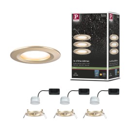 Paulmann Nova Coin 92405 LED Recessed Light IP44 Round 78 mm Coin 3 x 6 W 3 x 470 lm 230 V 2700 K Gold Matt
