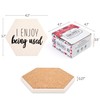 LotFancy Funny Drink Coasters with Holder, 6PCS Absorbent Ceramic Coasters,