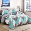 Bedbay Teal Grey Queen Comforter Set with Sheets 8 Pcs