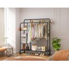 Double Rods Clothes Rack Clothing Rack with 4 Tier Storage