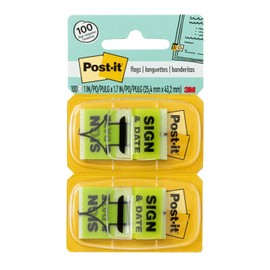 Post-it 680SD2 - Bandera de mensaje de fecha y letra, 1 pulgada x 1-3/4 pulgadas, 100/PK, verde